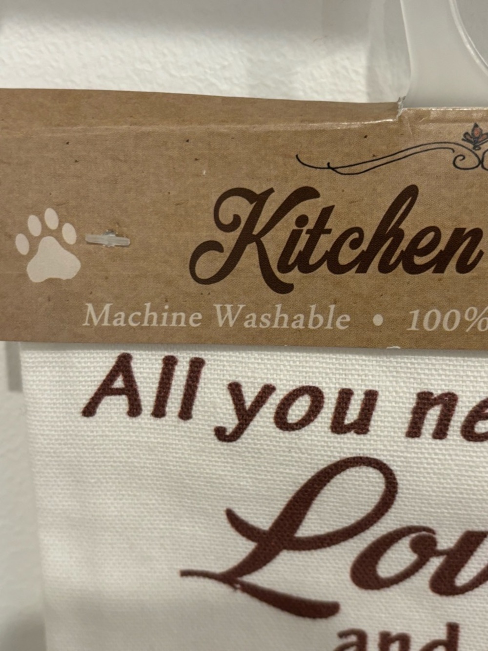 Kitchen Towel White ALL YOU NEED IS LOVE AND A BORDER COLLIE Cotton 18” x 26” - Picture 5 of 8